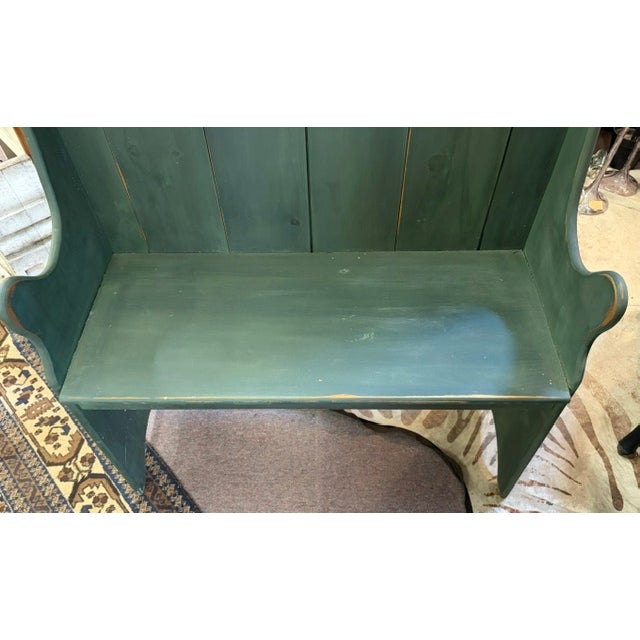 Vintage Wood Settle Bench For Sale In New York - Image 6 of 7
