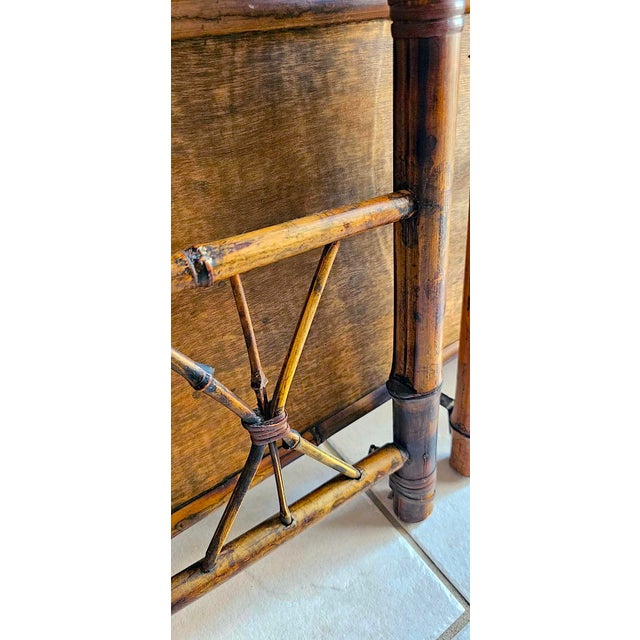 Vintage French Bamboo & Rattan Folding Étagère - Mid-Century Modern Style With Elegant Metal Accents For Sale - Image 16 of 16