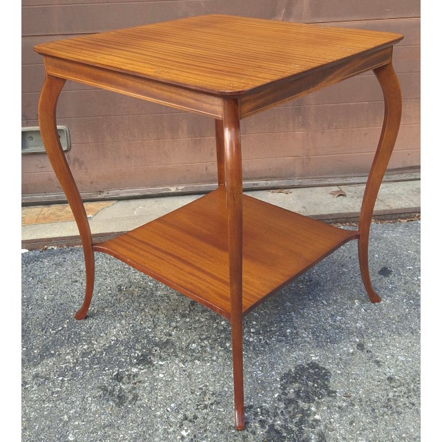 William B. Moses & Sons Inlaid Mahogany Two-Tier Side Table, Circa 1890s For Sale - Image 4 of 12