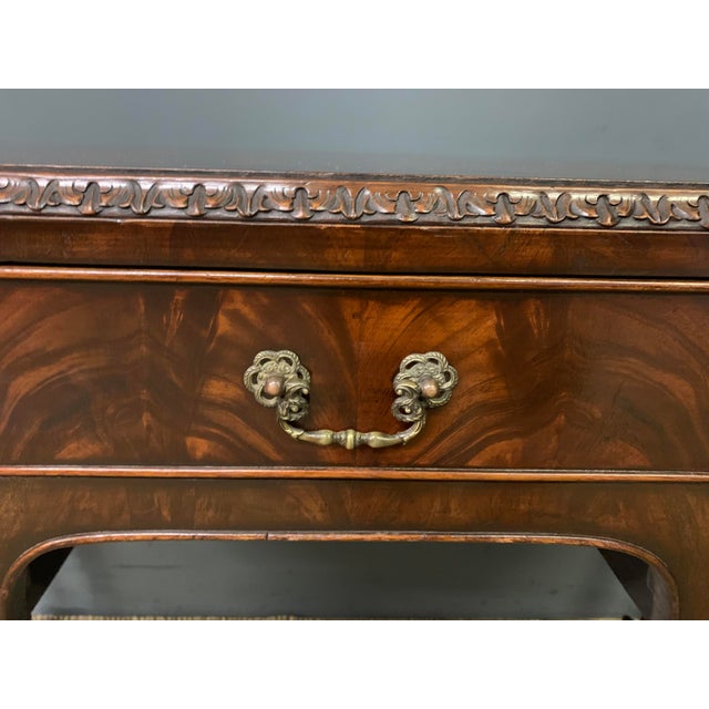 Chippendale Style Writing Desk in Flame Mahogany, 1920 For Sale - Image 3 of 11