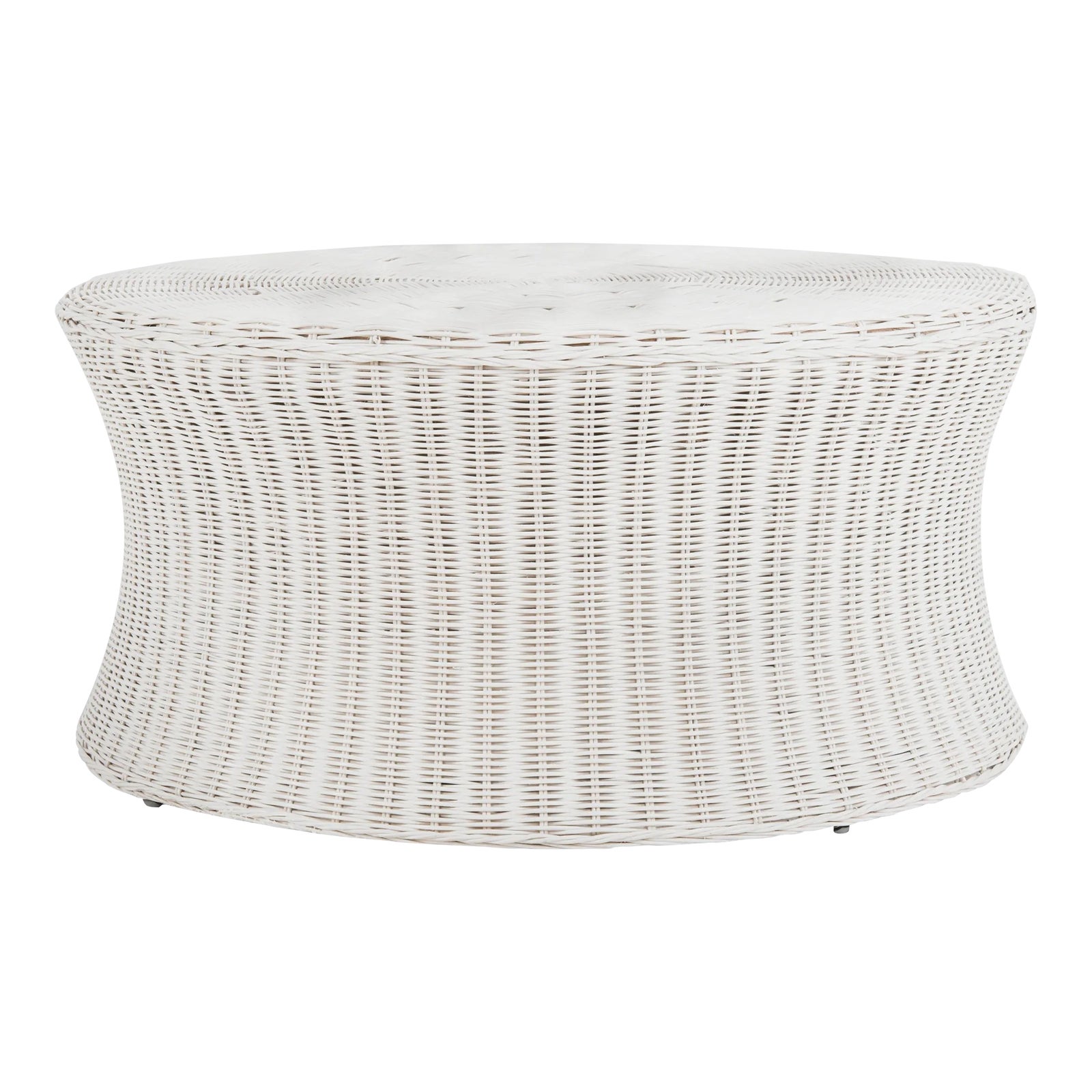 Rattan Bennett Coffee Table in White | Chairish