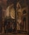 Italian School, Interior Scene of a Church, Oil on Canvas, 19th century, unsigned, giltwood frame. Image: 16.25" H x 13.5"...
