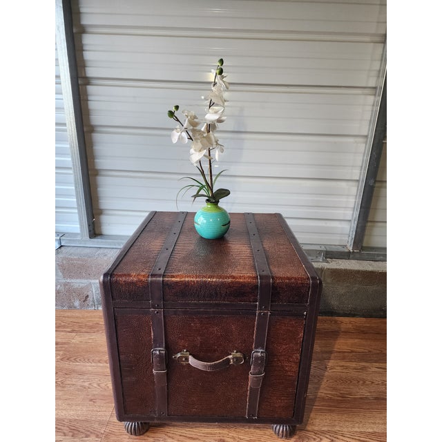 Steamer Trunk–inspired Accent Table or Storage Chest. For Sale - Image 9 of 9