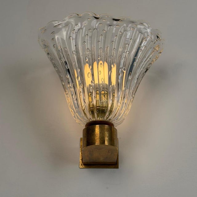 Bullicante Murano Glass Wall Sconces from Seguso, 1940s, Set of 2 For Sale - Image 14 of 18