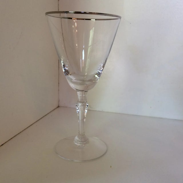 Fostoria Platinum Rim Fostoria Wine Glasses - Set of 6 For Sale - Image 4 of 13
