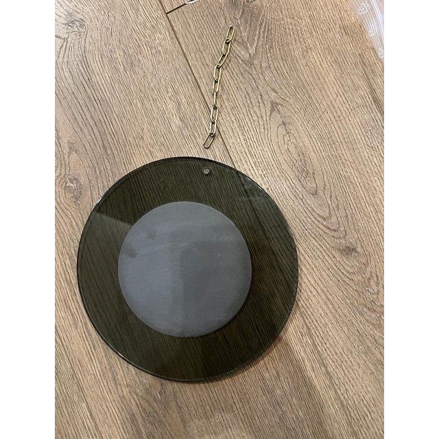 Gold Large Chandelier in Brass with Smoked Murano Glass Discs For Sale - Image 8 of 9
