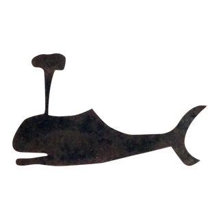 1940's Whale Sheet Iron Weathervane For Sale