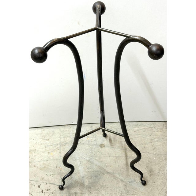 Modern Wrought Iron & Slate Two-Tier Side Table, in the Style of Albert Paley For Sale In West Palm - Image 6 of 14