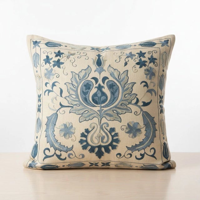 New Hand-Embroidered 100% Silk Cushion Cover – Authentic Uzbek Textile Art Elevate your home décor with this exquisite...