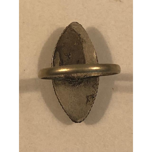 Blue Vintage Afghan Marquise Lapis Lazulli Silver Ring (Size 7.5) For Sale - Image 8 of 12