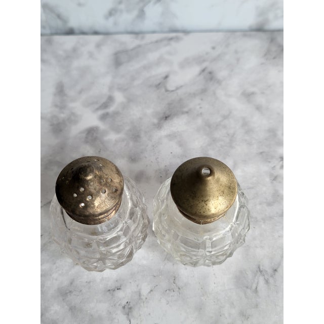 1940s Victorian-Style Brass Glass Condiment Set - 5 pcs For Sale - Image 9 of 13