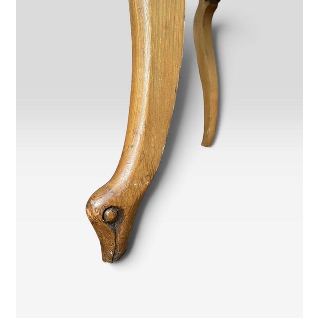Traditional Vintage Birds Eye Maple With Swan Leg Accent Table For Sale - Image 3 of 8