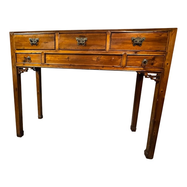 Early 20th Century Chinese Altar Console Table in Warm Pine – 51.5” For Sale