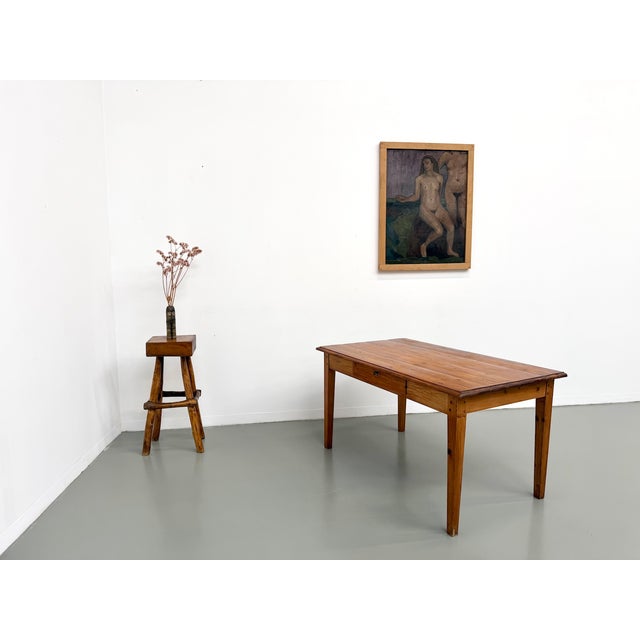 Wood Farmhouse Table in Pine, France, 1950s For Sale - Image 7 of 18