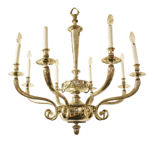 Neoclassical Eight-Arm Silvered Chandelier Attributed to Caldwell and Co.