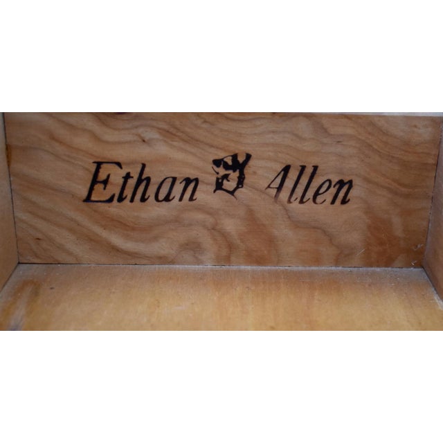 Vintage Ethan Allen Cherry Wood Console Table Entryway Sofa 1 Drawer For Sale - Image 16 of 17