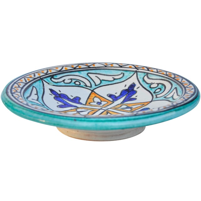 Ceramic Mid 20th Century Andalusian Colorful Arabesque-Patterned Ceramic Plate For Sale - Image 7 of 9