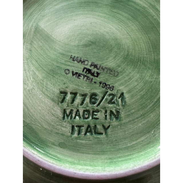 1980s Vintage Vietri Green Oak Leaf Plates – Set of 4 - Made in Italy For Sale - Image 5 of 6