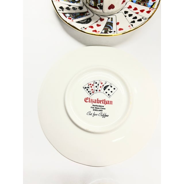 1970s Vintage Staffordshire Demitasse Cup and Saucer - Set of 8 For Sale - Image 5 of 7