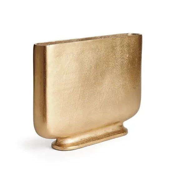 Contemporary Large Gold Pendleton Metal Vase For Sale - Image 3 of 3