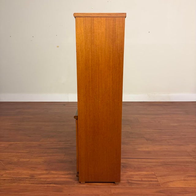 Mid 20th Century Small Teak Glass Door Display Cabinet For Sale - Image 5 of 9
