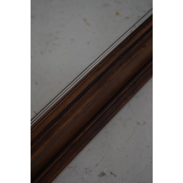 Large Distressed Walnut Beveled Glass Pier Mirror For Sale - Image 9 of 10