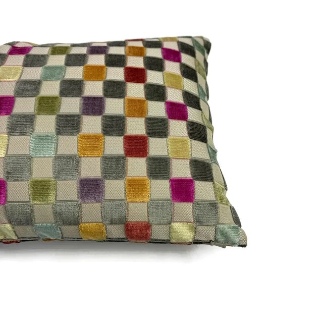 From GP & J Baker Lifestyle is Clarendon Small Check in the color Multi pillow cover. This pillow features gray velvet...