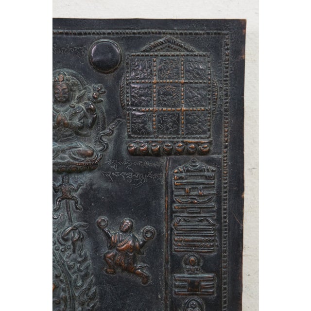 Metal Rare Antique Tibetan Copper Repousse Astrological Calendar Mandala Buddha Spirit For Sale - Image 7 of 13