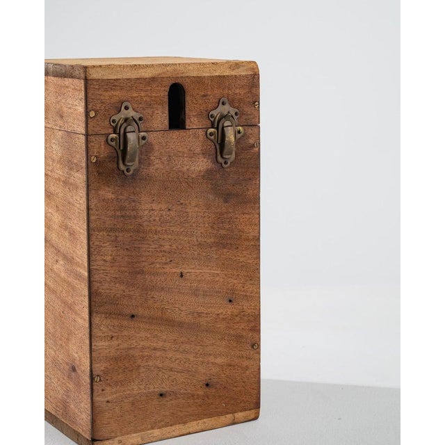 Brown Antique French Wooden Box For Sale - Image 8 of 12