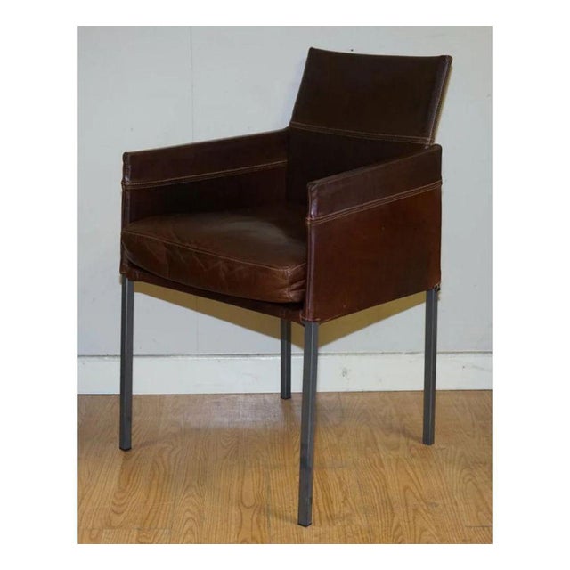 Vintage Brown Leather Dining Chairs from Karl Friedrich Förster, 1990s, Set of 4 For Sale - Image 3 of 13