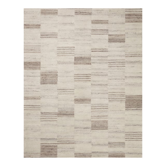 Amber Lewis x Loloi Rocky Ivory / Dove 7'-9" x 9'-9" Area Rug For Sale