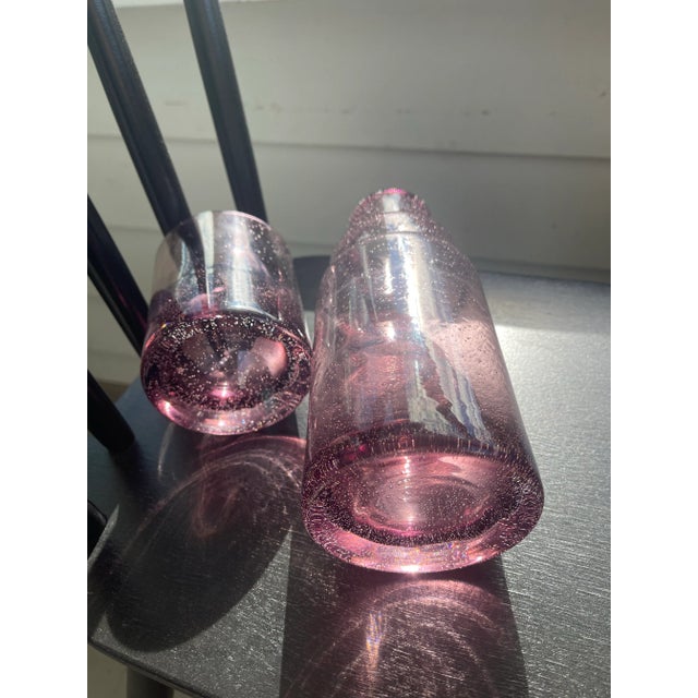 Modern Late 20th Century Bolle Amethyst Bubble Bedside Carafe Set For Sale - Image 3 of 5