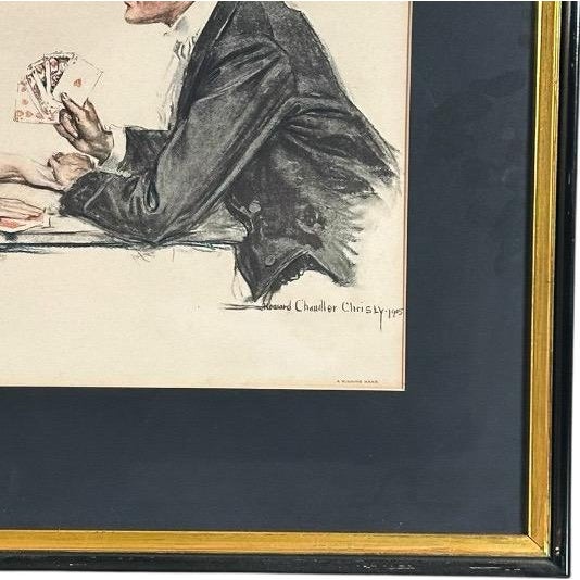 Antique Howard Chandler Christy a Winning Hand Framed Edwardian Society Art Print For Sale - Image 11 of 12