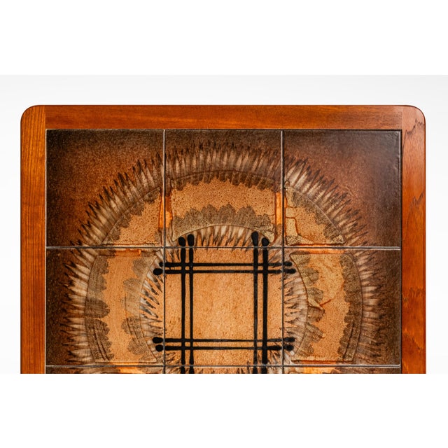 Danish Modern End Table - Accent Table in Teak W/ Ceramic Tile Mosaic Inlay by Johannes Andersen, Denmark, C. 1970's For Sale - Image 9 of 18