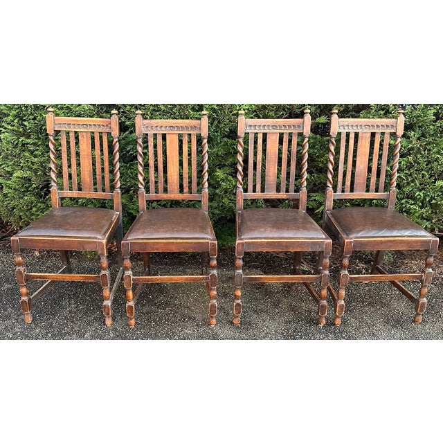 Antique Wooden Dining Set, Set of 5 For Sale - Image 15 of 18