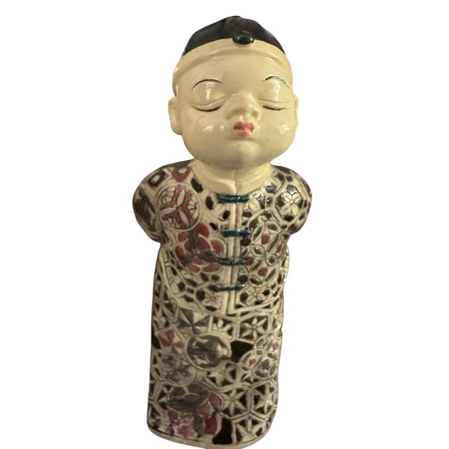 A Pair of Late 20th Century Oriental Hand Painted Figurines For Sale - Image 10 of 10