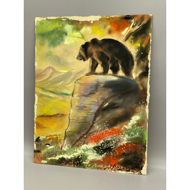 Gene Carr Mixed Media Illustration of a Grizzly Bear, 1930 For Sale - Image 4 of 13