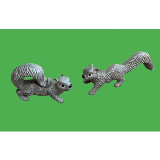 Mid-Century Modern Vintage Ceramic Squirrels Life Size - A Pair For Sale - Image 3 of 10