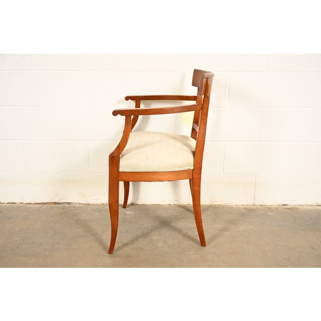 Kindel Furniture Regency Solid Cherry Wood Klismos Armchair For Sale - Image 12 of 14