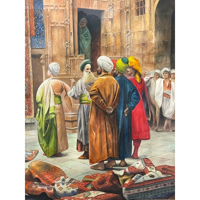 Paint The Carpet Merchant, After Jean Leon Gerome (1824-1904) For Sale - Image 7 of 12