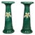 Italian Imperial Style Green Ceramic Columns, 1930s, Set of 2 For Sale
