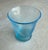Shabby Chic Blue Pheasant "Pierre" Turquoise Tumbler Glass Hand Blown For Sale - Image 3 of 6