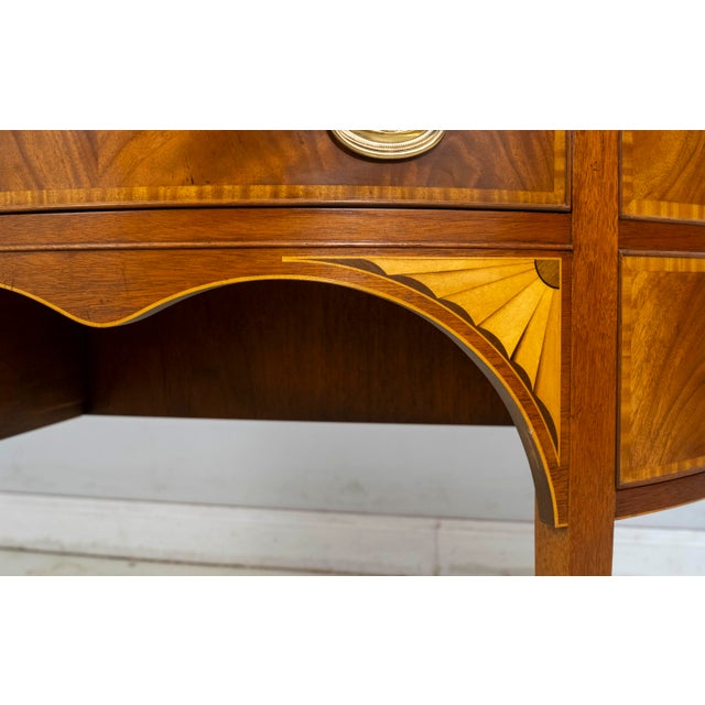 Baker Federal Style Inlaid Mahogany Demilune Server For Sale - Image 10 of 18