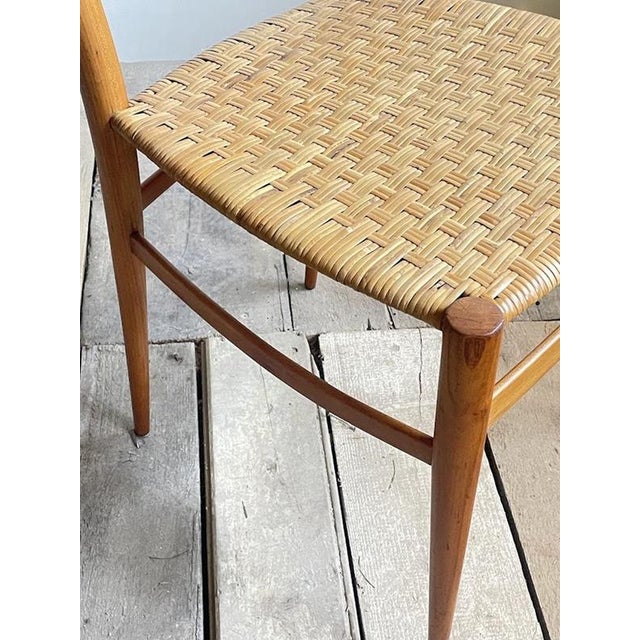 Mid-Century Modern Woven-Seat Dining Chairs by G.B. Marangoni, Italy, 1950s, Set of 2 For Sale - Image 6 of 12