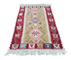 1970s Vintage Turkish Kilim Rug - 3′10″ × 5′11″