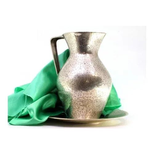 Silver Water Jug and Plate with Engravings For Sale - Image 3 of 9