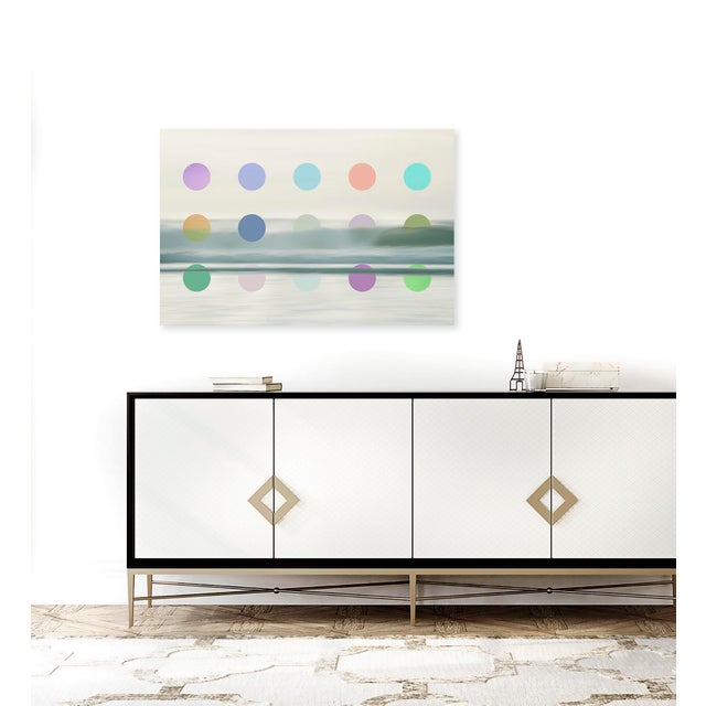 Contemporary Modern Dot Art Print Seascape Artwork Colourful & Unique by Angela Cameron For Sale - Image 3 of 3