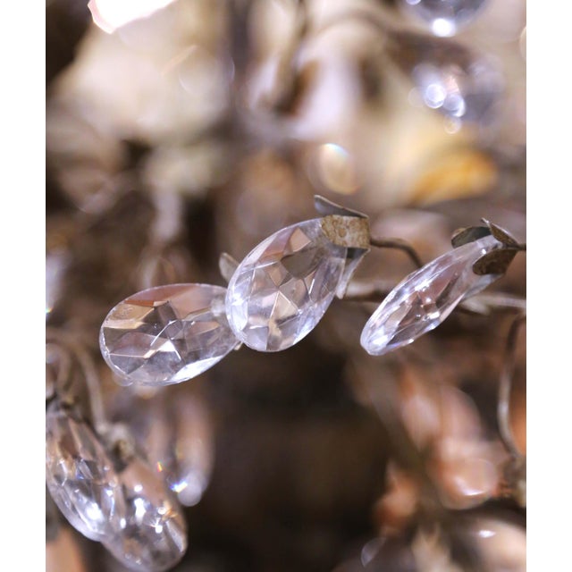Gray Early 20th Century French Iron and Crystal Floral Chandelier For Sale - Image 8 of 8