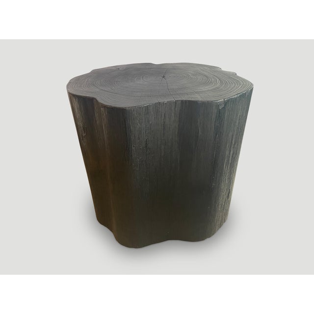 Andrianna Shamaris Large Charred Teak Wood Side Table For Sale - Image 13 of 18