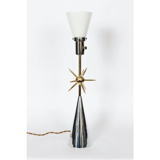 1970s Vintage Laurel Lamp Co. Atomic Sputnik Polished Metals Table Lamp, Unmarked C. 1970 For Sale - Image 5 of 12